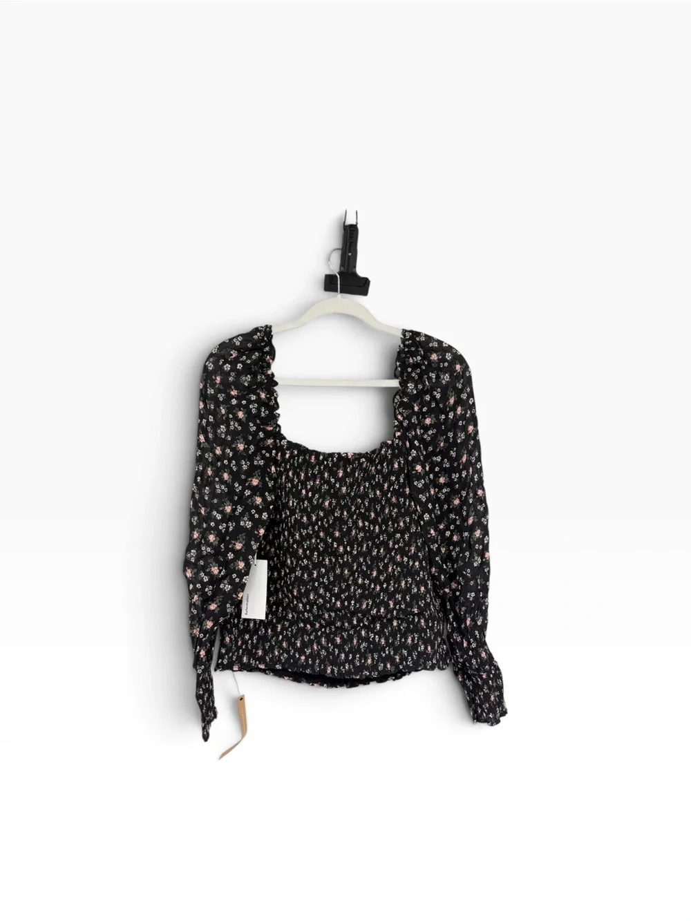 Reformation Pinto Top Square Neck Smocked Bodice Puff Full Floral Sleeve NEW 2X